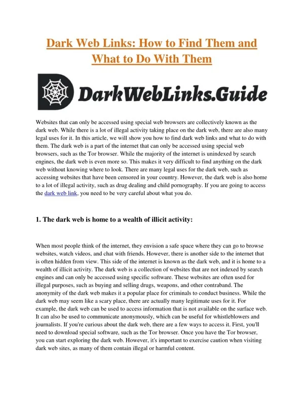 how to find dark web
